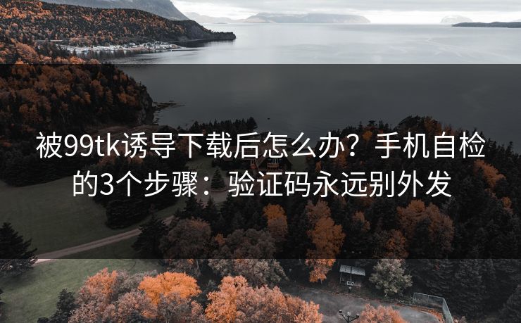 被99tk诱导下载后怎么办?手机自检的3个步骤:验证码永远别外发 被99tk诱导下载后怎么办?手机自检的3个步骤:验证码永远别外发